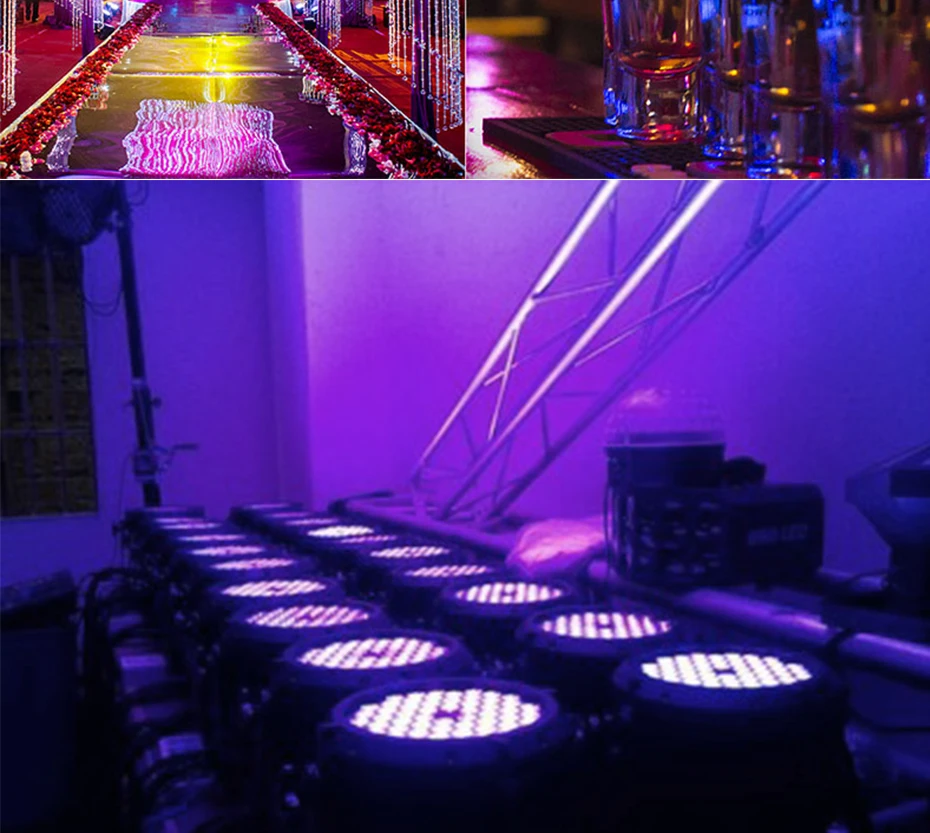 Светодиодный диско UV фиолетовый сценический светильник DMX 512 светильник влияние DJ Par лампа на гвозде, флэш-память для вечерние звук светильник рождественские свитеры с лазерный точечный светильник