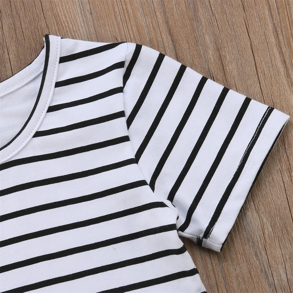 2018 Brand New Casual Toddler Kids Baby Girl Halloween Summer Outfits Striped T-Shirt Pumpkin Print Pants 2Pcs Cotton Sets 0-24M | Детская