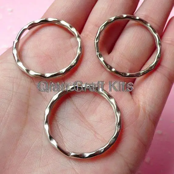 

200pcs Key Holder in Round Shape 25mm-28mm Key Clasp Split Silver Ring Key Charms Key Chain Key Ring