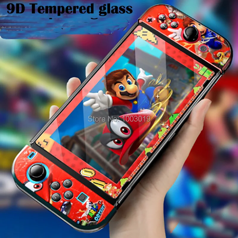 Закаленное защитное стекло 9 H с цветными краями для экрана Nintendo Switch защитная