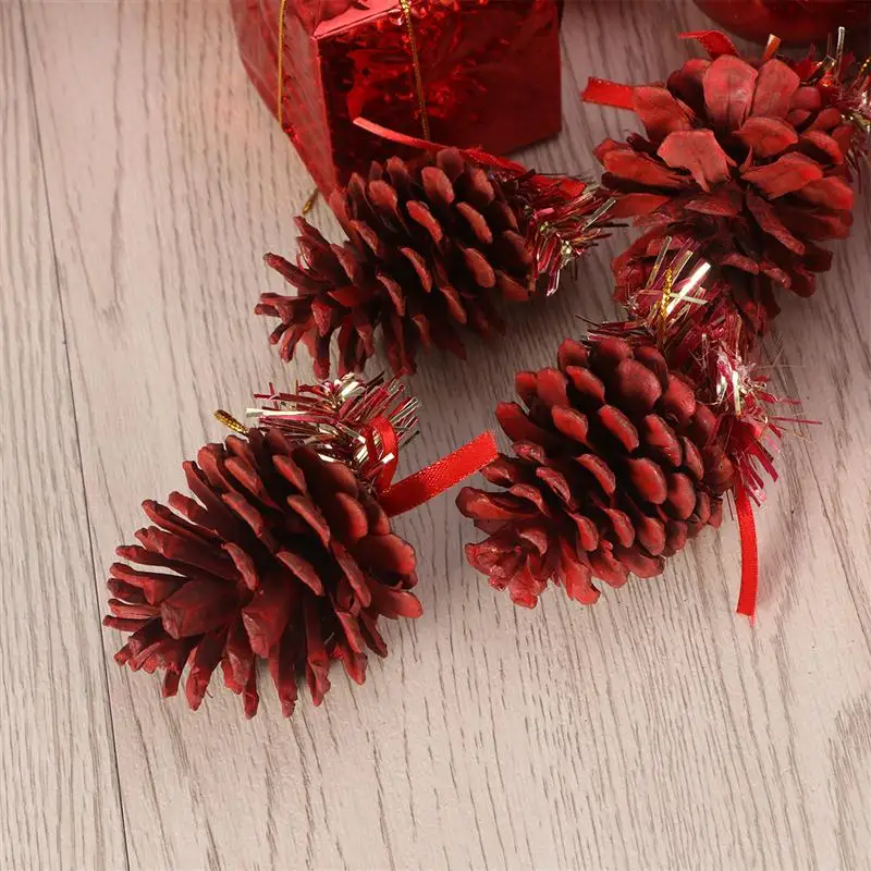 16 шт красочные мини блестящие шарики Pinecones подарочные коробки Рождественская