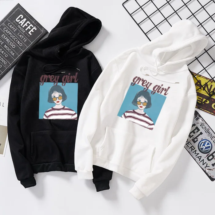 Couple and Friend Sport Winter Hoodies Long Sleeve Thik Pullover O-neck Hoddie Sweatshirt Girls White Gray S-3XL Hoodie | Спорт и