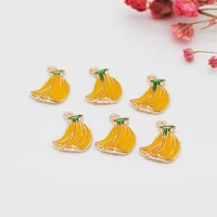 20pcspack lovely fruit banana enamel charms alloy pendant fit bracelet diy fashion jewelry accessories 1015mm