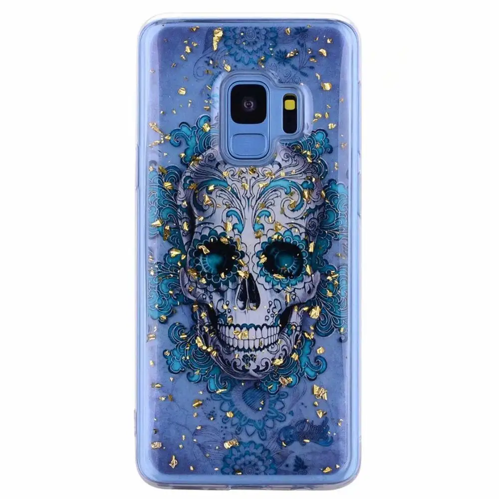 Эпоксидный чехол для телефона iPhone S9 S10 Plus прозрачный из ТПУ с цветком Samsung note 8 9 A30