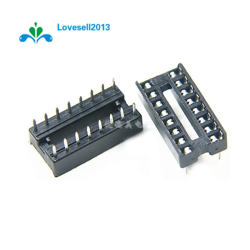 

20PCS Black 16-Pins DIP IC Sockets Adaptor Solder Type Socket