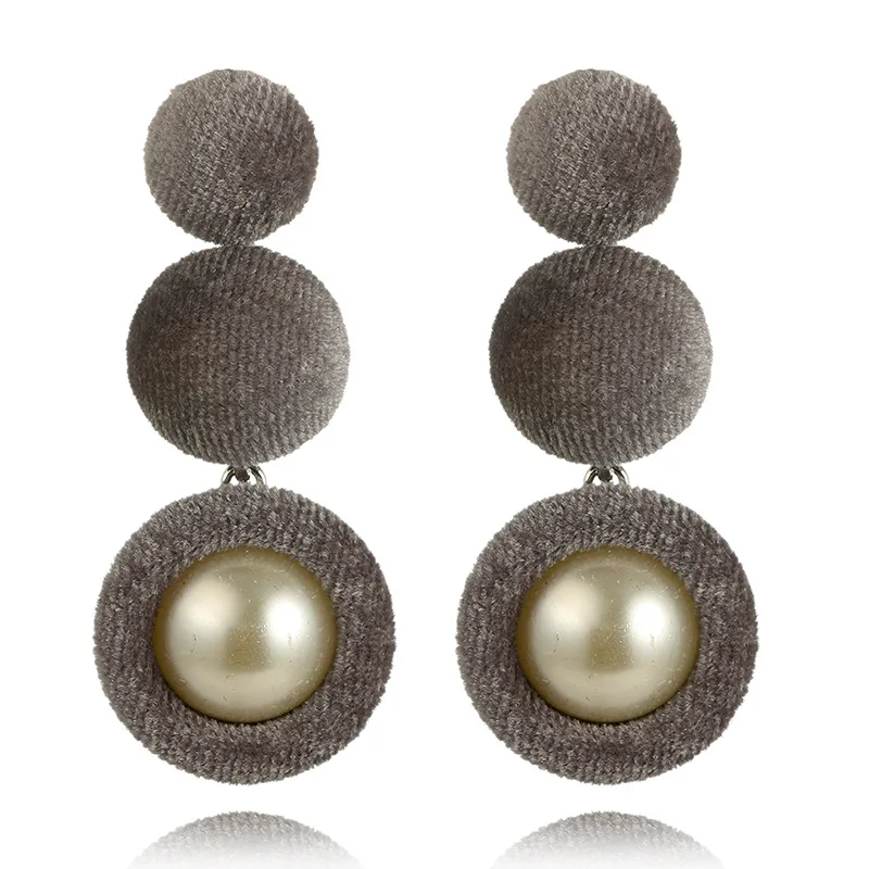 2017 New Fashion Velvet Imitation Pearl Earrings Red Ball Drop Long Pendant for Women Gifts Jewelry | Украшения и аксессуары