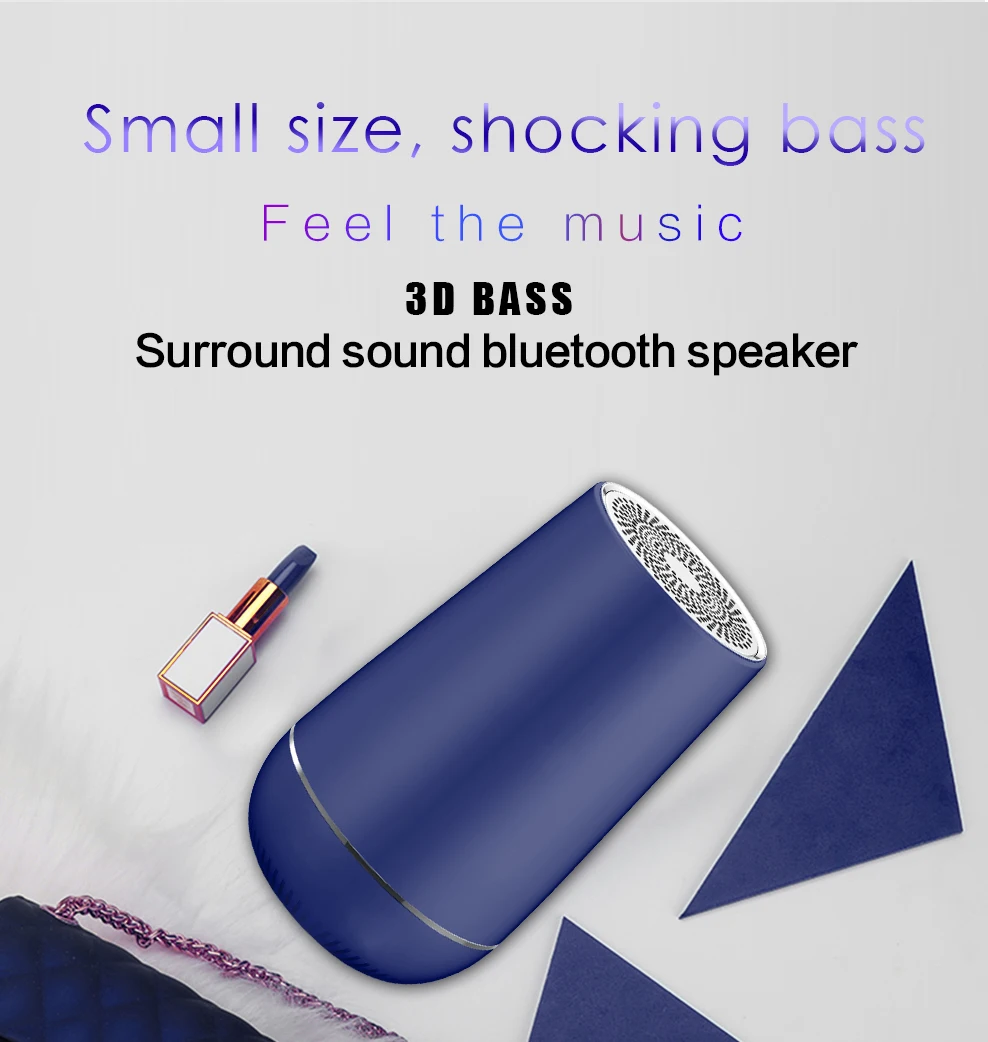 Портативный Bluetooth динамик Портативный беспроводной громкоговоритель 3D бас объемная звуковая система для компьютера