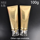 100 мл Золотая пластиковая мягкая бутылка 100 г, косметическое средство для очищения лица, крем, пустая отжимная трубка, флаконы для шампуня, лосьона, бесплатная доставка