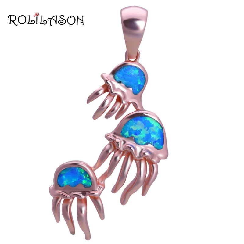 Rolilason специально разработан животных Медузы синий опал розовый цвет золотистый