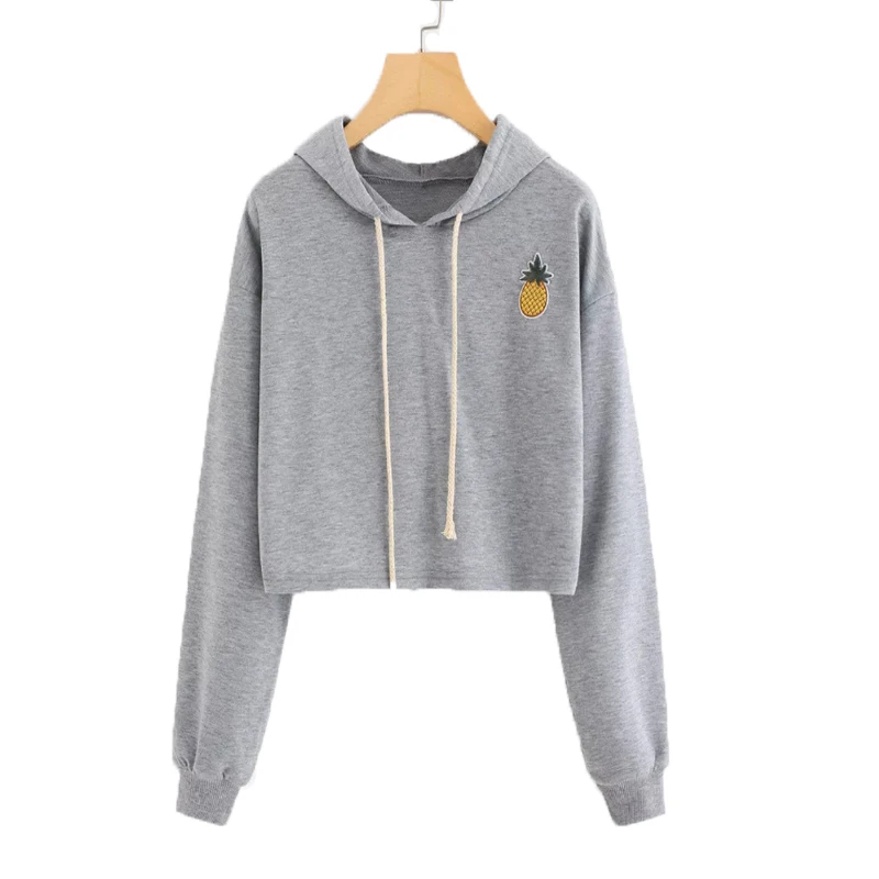 Модная женская Свободная Толстовка с вышивкой ананаса новинка 2019 Осенние