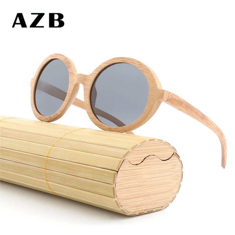 Женские и женские солнцезащитные очки AZB деревянные в бамбуковой оправе|Женские