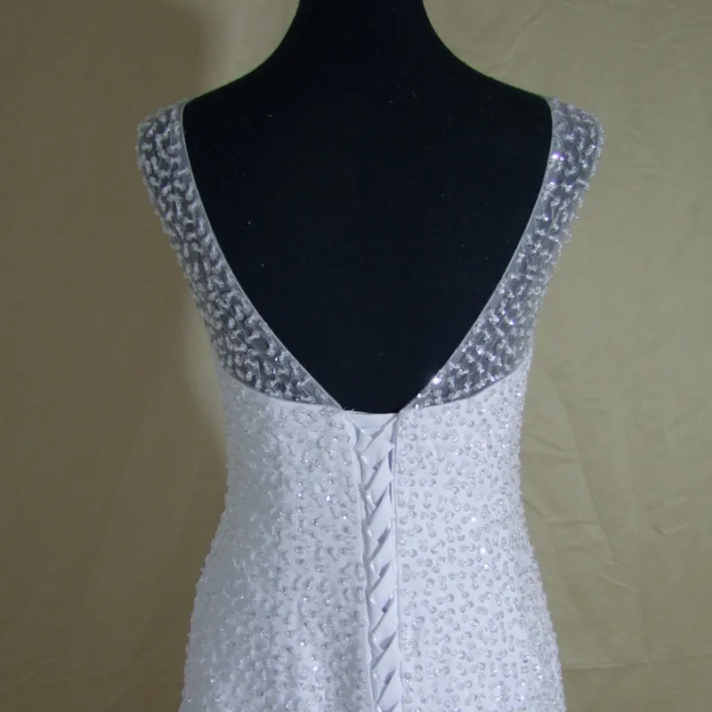 

QQ Lover 2019 Newest Arrival Luxury Expensive Full Beaded Africa Fashion Vestido De Novia Sexy Lace up Wedding Dresses