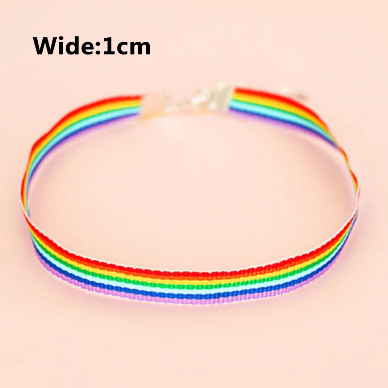 1cm Регулируемое, широкое, 1 см, для девочек, свадьба, Ширина 1,5 см, карамельный цвет, нейлон, радуга, 1 шт., корейское колье, простое, женское,, новое поступление - Окраска металла: 1cm