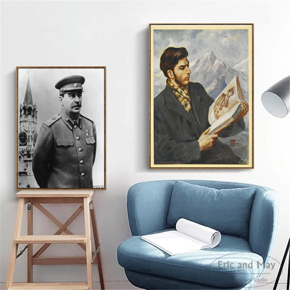 

Плакаты-портреты и принты известных людей Сталина, настенная живопись на холсте для украшения гостиной, домашний декор без рамы, Квадро