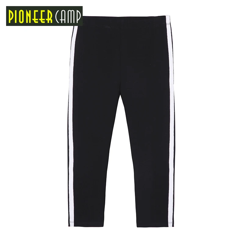 Pioneer Kids/весенне-летние штаны для девочек леггинсы в полоску по бокам Детские