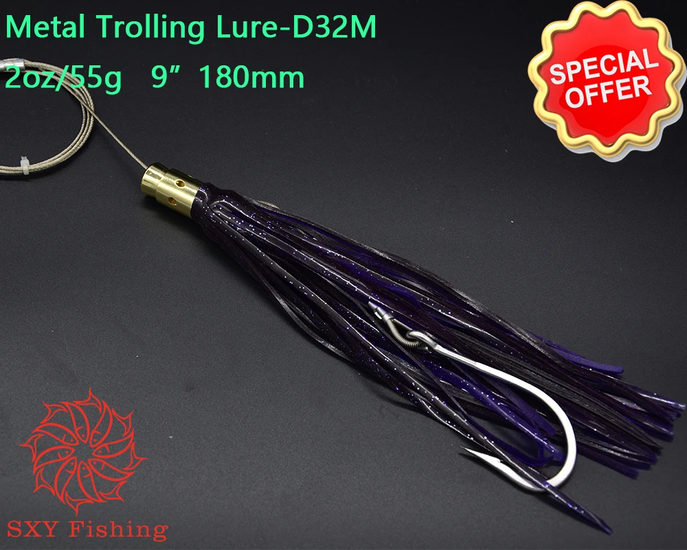 

SXY рыболовная D33 золотая металлическая Троллинг приманка Weigth 2oz металлическая Морская рыбалка Троллинг осьминог приманка корабль приманка идеальный плавательный ход