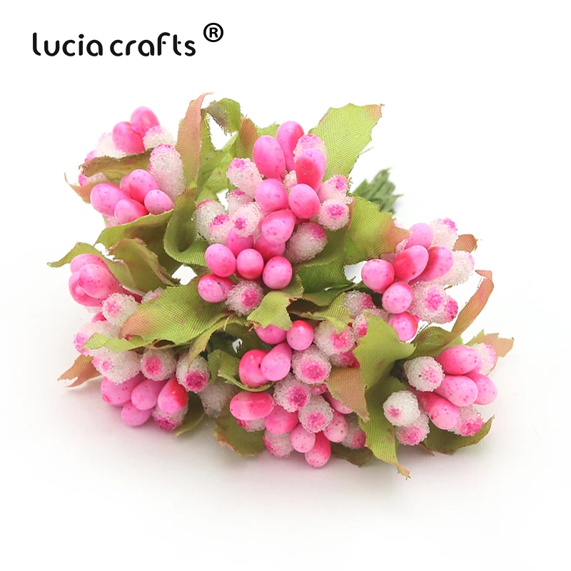Lucia crafts 10 шт./Букет около 8 см Ягоды Искусственные тычинки букет цветов Свадебная вечеринка украшения DIY аксессуары A0503