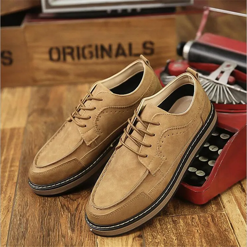 2017 Новый Бренд Минималистский Дизайн 100% Подлинная Замши Мужские Досуг Плоским