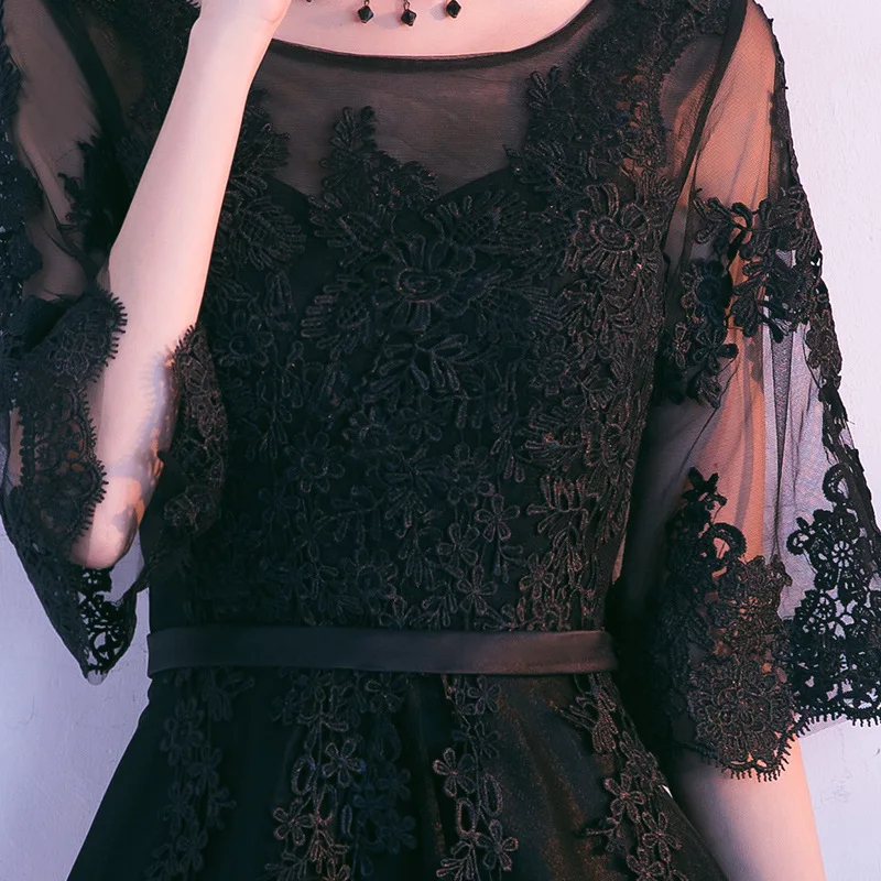 Черное платье Ципао в восточном стиле винтажное классическое для свадьбы