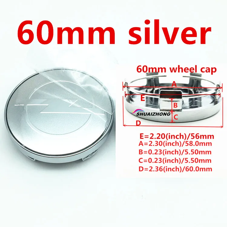 4pcs 60mm Silver 4 шт. 56 59 60 65 68 мм Opel Авто Стайлинг крышки обода Логотип колеса колпачки эмблема Центр Колпачки значок колеса центр ступицы крышка аксессуары - Цвет: 4pcs 60mm Silver