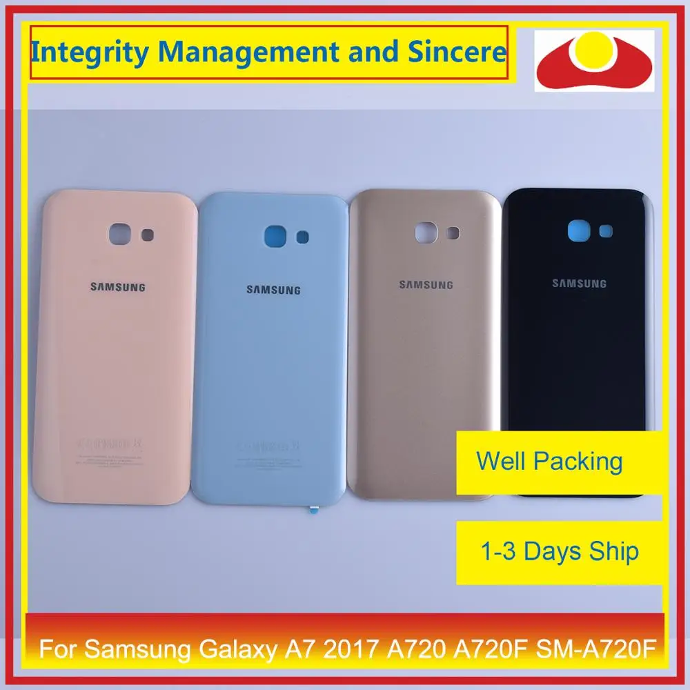 Оригинальный Для Samsung Galaxy A7 2017 A720 A720F SM корпус батарейный отсек задняя крышка