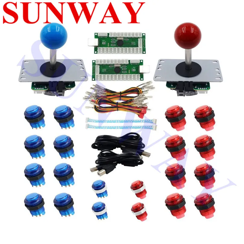 

LED Аркады DIY части 2x нулевой задержки USB энкодер + 2x8 способ джойстика + 20x LED подсветкой кнопки для Mame Jamma аркады
