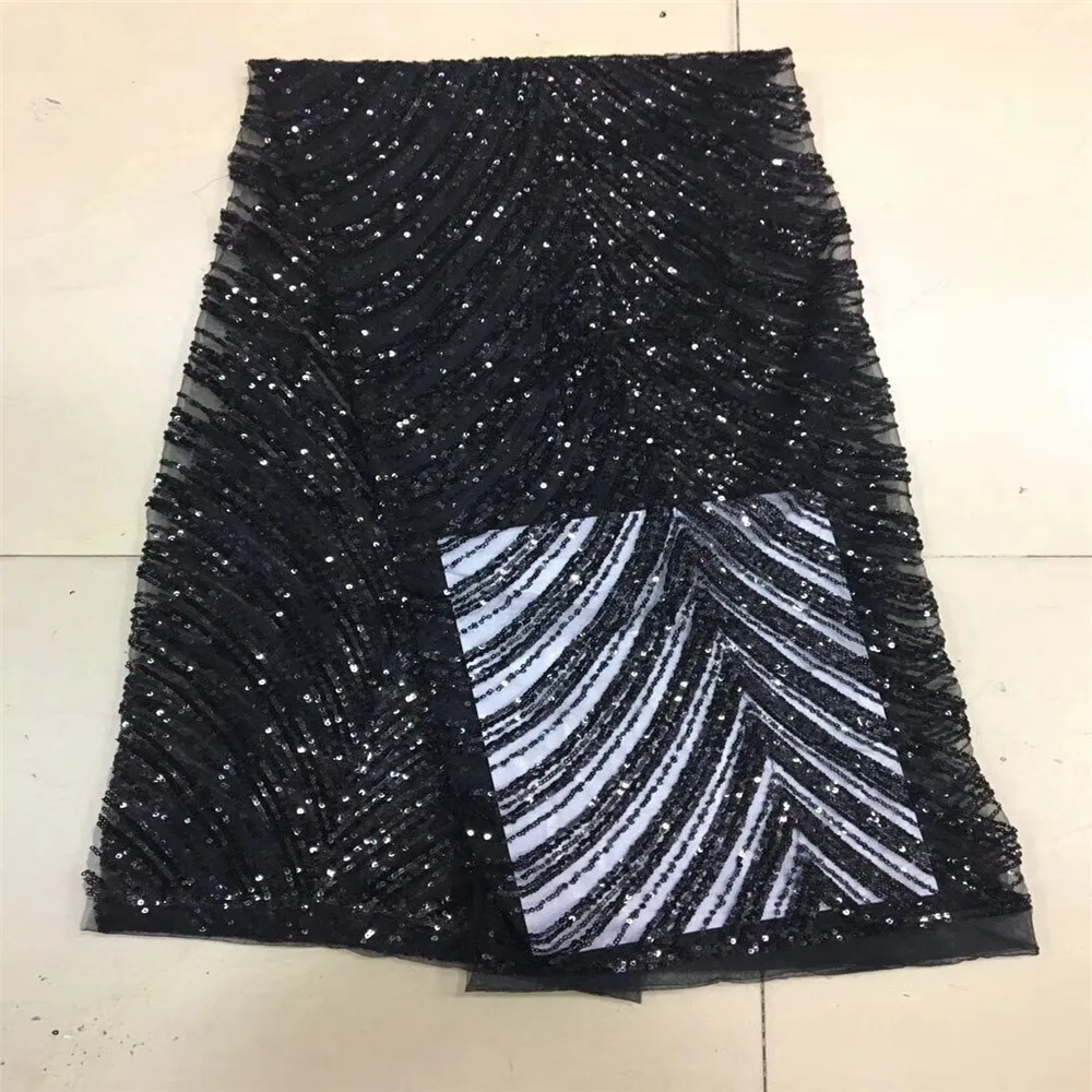 French Lace Fabric High Class African Laces Double Organza With Sequins Embroidery For Sewing Beauty Women Dress HJ260-1 |