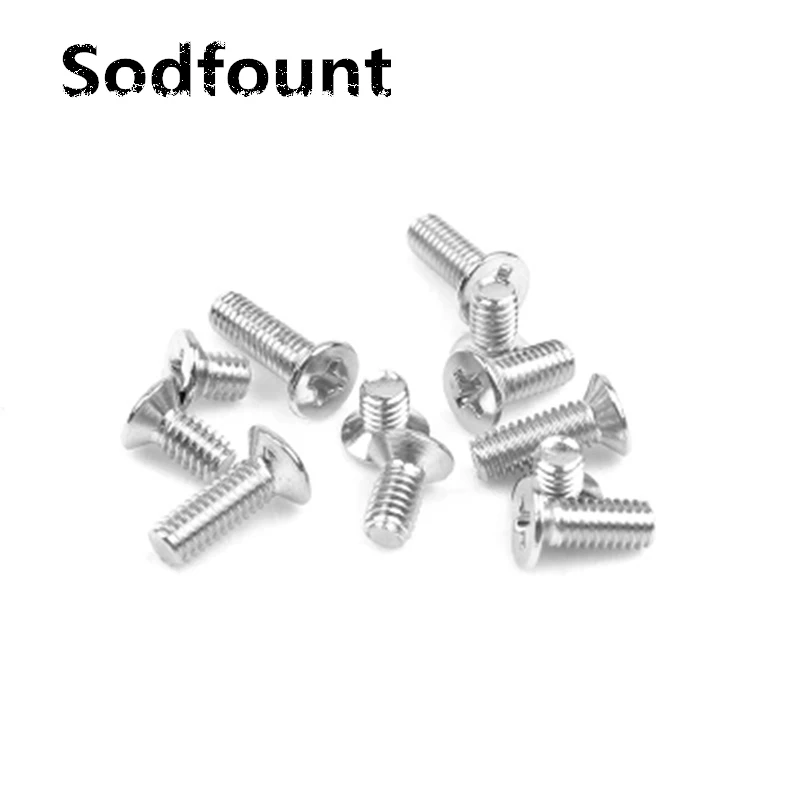 

100pcs/Lot Cross countersunk head screw flat head screw KM M2.5X3/4/5/6/8/10/12/14/16mm FM nickel plated electronic screw