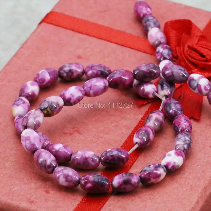 Special Multicolor Rice Bucket Loose DIY Beads Semi-precious Riverstone Rain Flower Rainbow Stone Girls New Jewelry making 6X8mm | Украшения