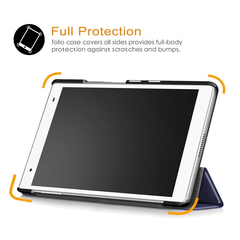 Для Lenovo Tab4 8 Plus TB 8704F 8704N откидной держатель Tri Folding PU кожаный умный чехол подставка