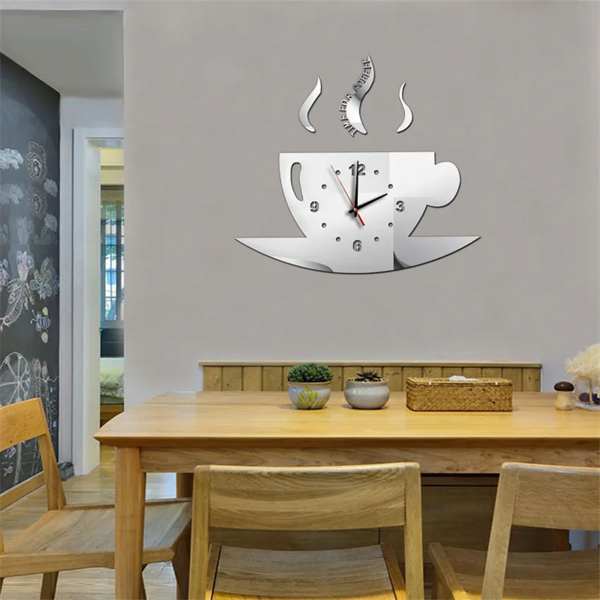 Декоративные настенные 3d часы klok зеркальные в современном дизайне бесшумные для - Фото №1