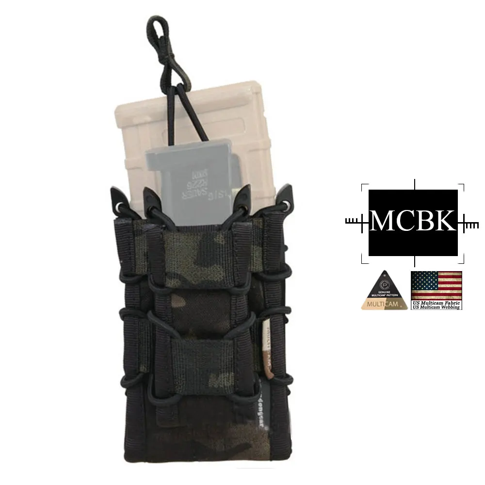 Emersongear 5,56 двойной подсумок для винтовки M4/M14/AK/G3 пистолет M92/1911/HK45 Мультикам страйкбол Molle подсумок держатель