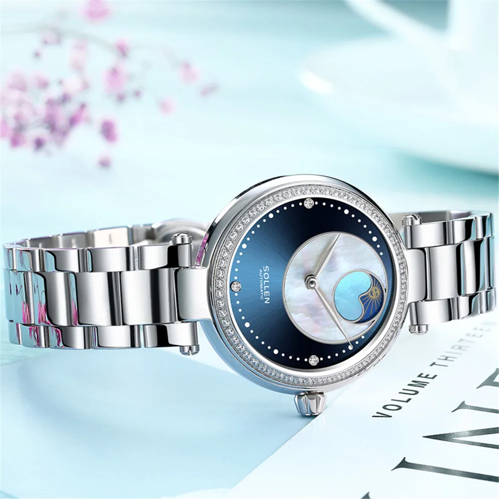 Часы наручные женские механические Роскошные 2018|mujer|mujer reloj |