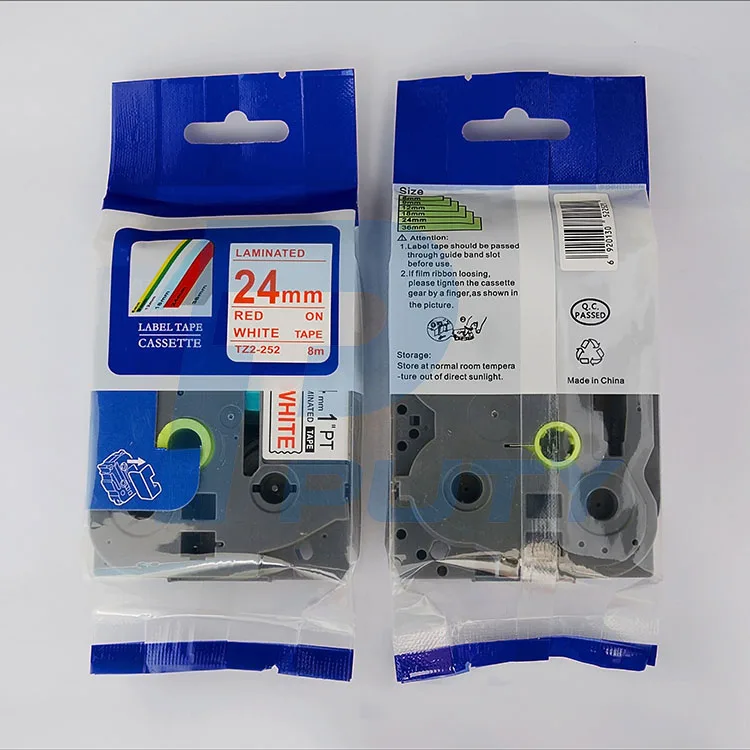 China suppliers 24mm red on white tze tapes TZ2-252 TZe-252 laminated blank cassette | Компьютеры и офис