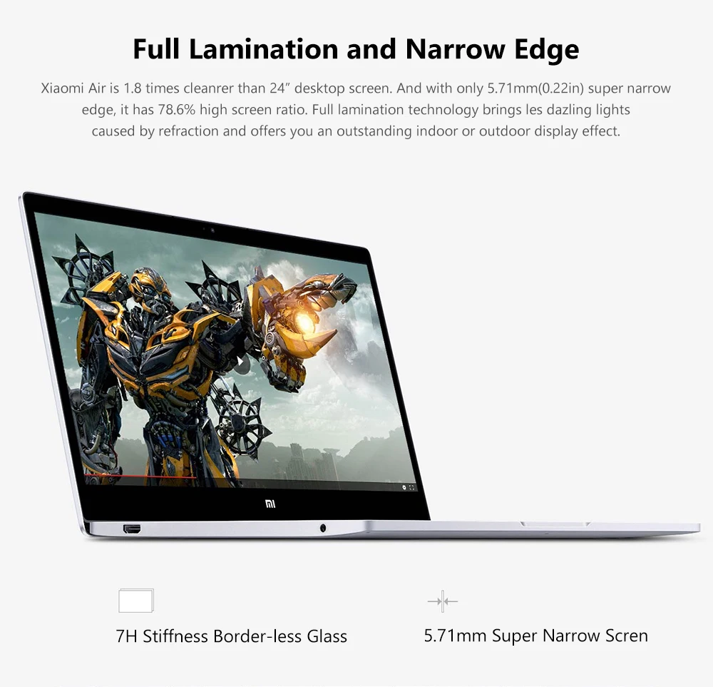 Xiaomi Laptop Air 12,5 ''Intel Core M3-8100Y двухъядерный ноутбук 4 ГБ ОЗУ 128 Гб SSD Двухдиапазонная HDMI Windows10 1080P HD камера