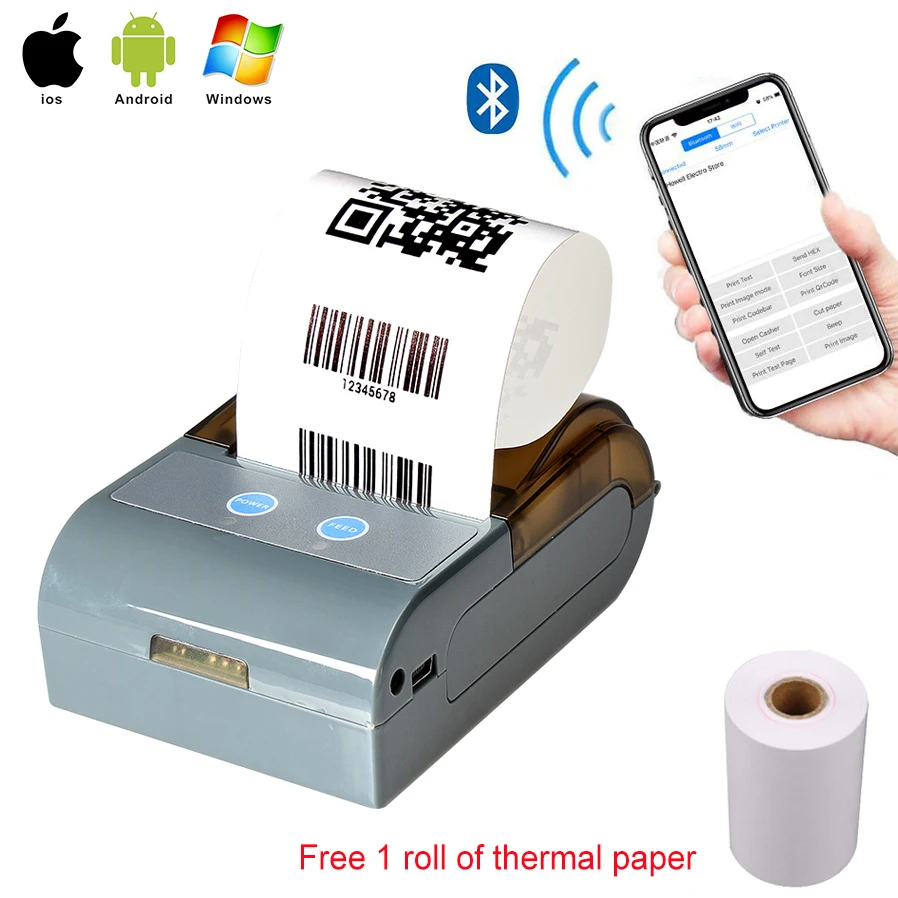 RUGLINE P5803 58 мм термальный принтер Bluetooth Android POS чековый Счетная машина для