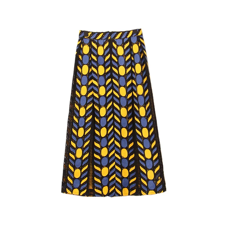 Юбка женская до середины голени в стиле пэчворк повседневная летняя 2019 | Женская