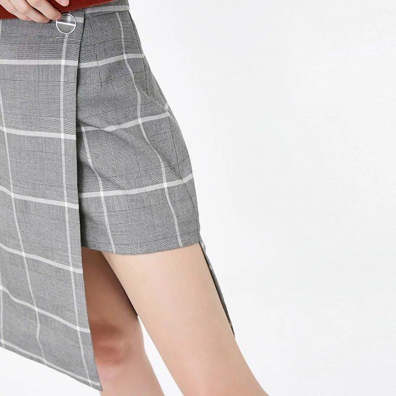 Vero Moda Женская клетчатая Асимметричная юбка миди с запахом | 318416508
