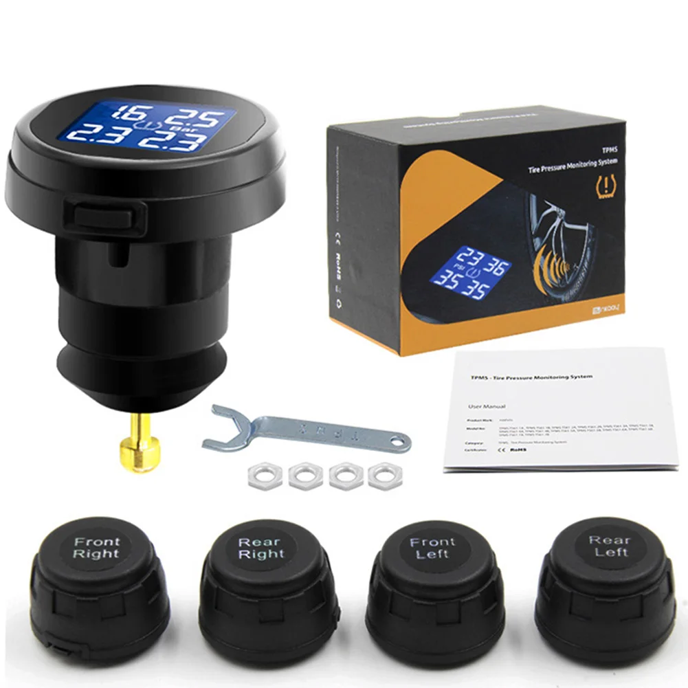 Автомобильный датчик TPMS прикуриватель монитор давления в шинах Универсальный ЖК