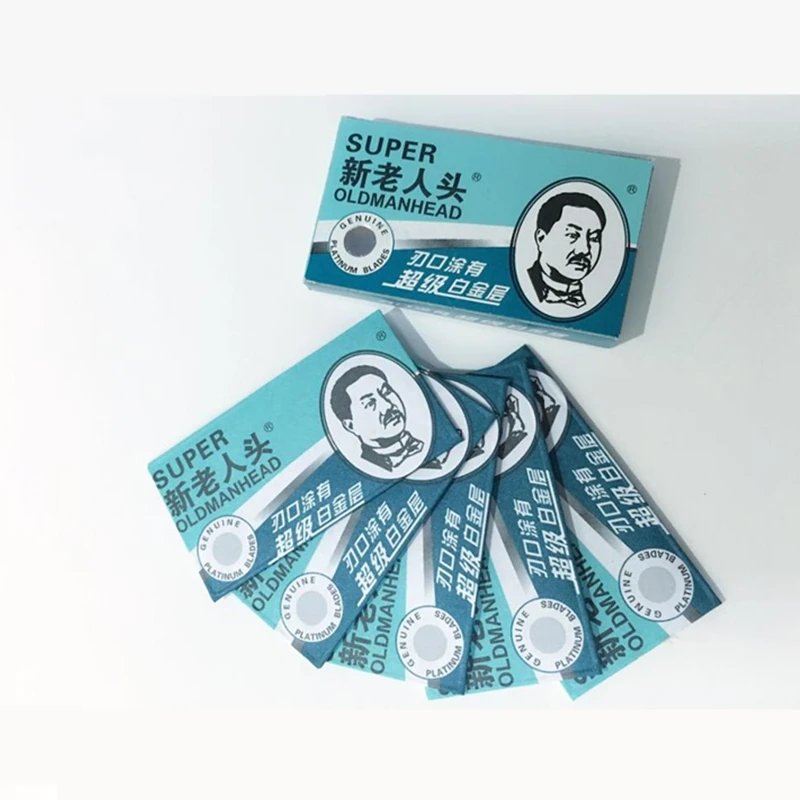 100 шт. OLDMANHEAD суперострые лезвия из нержавеющей стали мужские для бритья острый