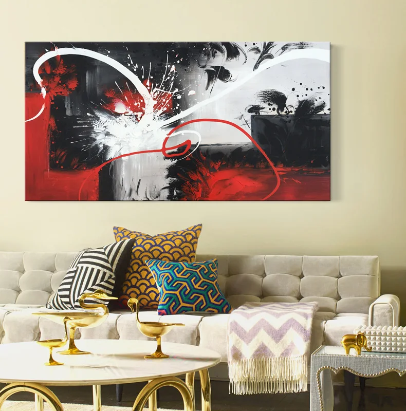 EVERFUN ART hand painted large size modern abstract oil painting contemporary canvas art for wall decor | Дом и сад