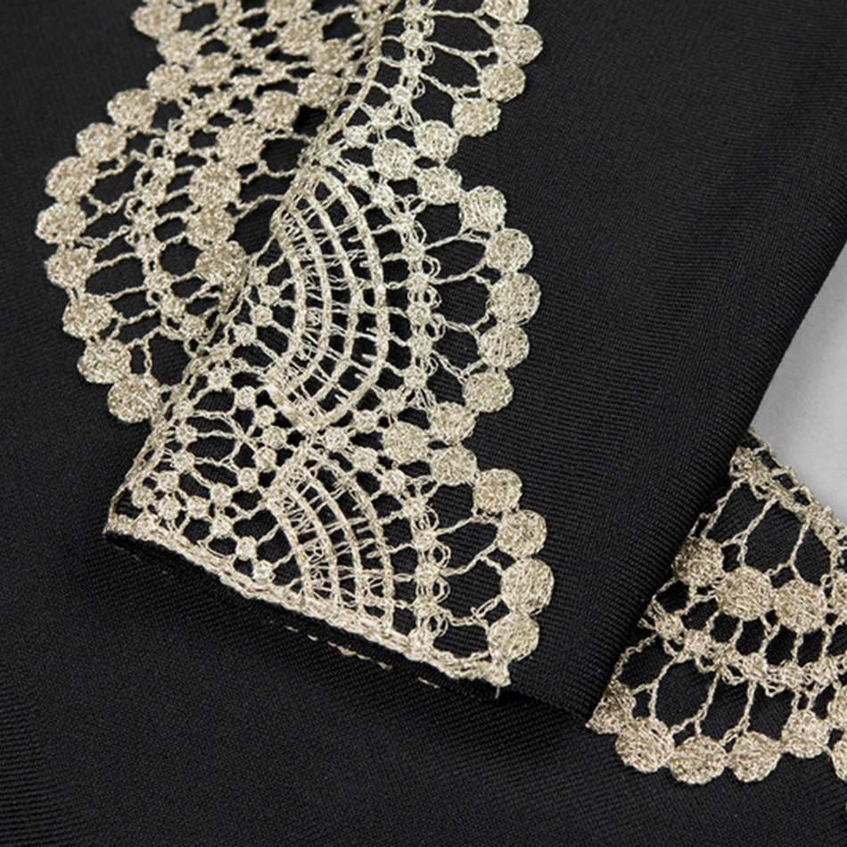 

2020 New Bandage Dress Chic Floral Lace Long Sleeve V Neck Celebrity Party Dress Sexy Women Black Red Dresses Vestidos Wholesale