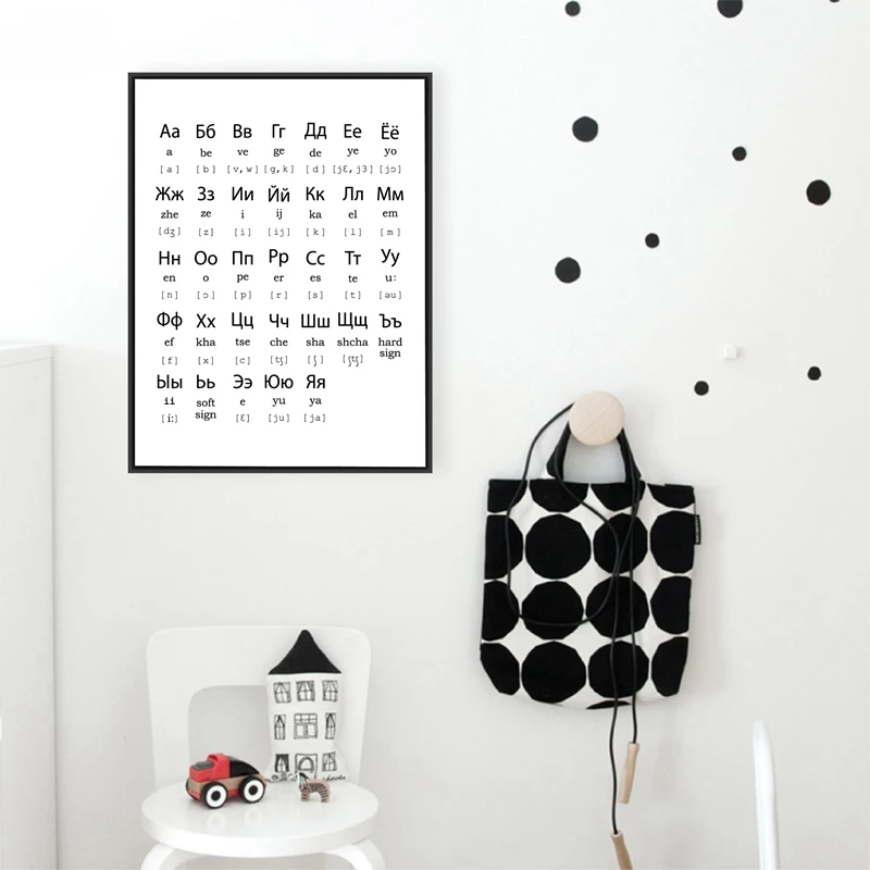 Настенная картина с русским алфавитом для детской комнаты настенная Картина на
