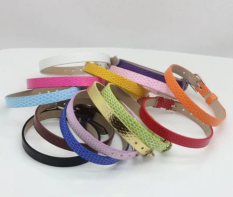 50 strips 8mm wide / 21cm length Snake Skin PU Leather Wristband Bracelet fit for diy slide charms | Украшения и аксессуары