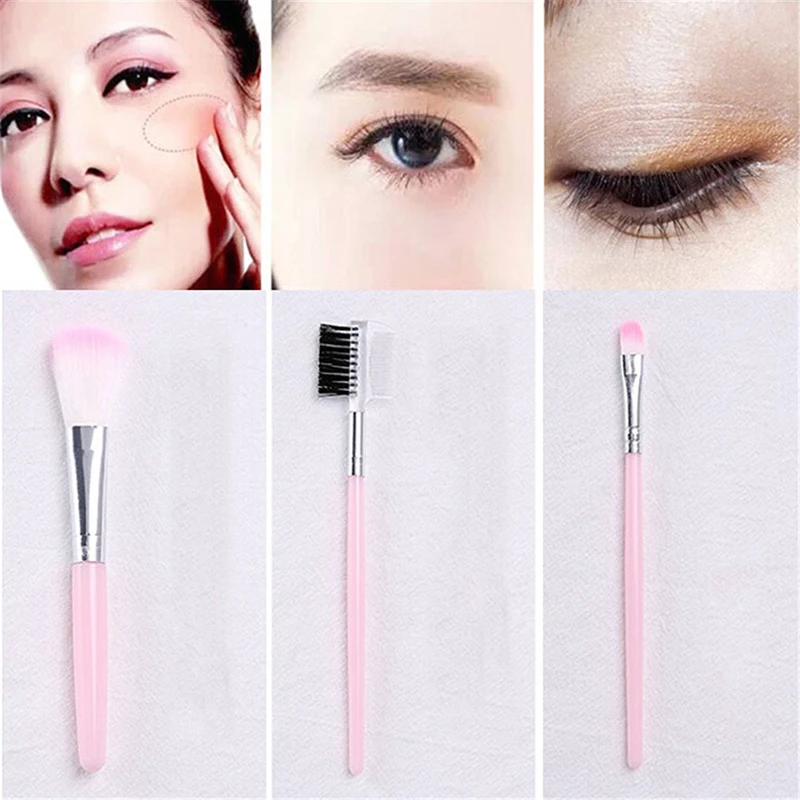 5PCS Cosmetic Eye Shadow Foundation Eyebrow Eyeliner Eyelash Lip Brush Makeup Brushes Tool Make Up Set Pink | Красота и здоровье