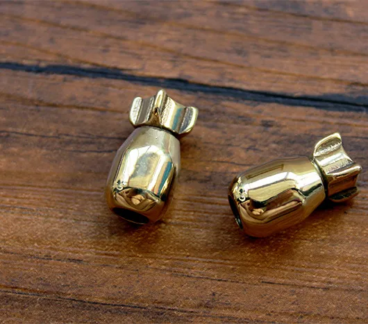 Цельные оригинальные латунные бусы на веревочке Металлические Подвески Череп