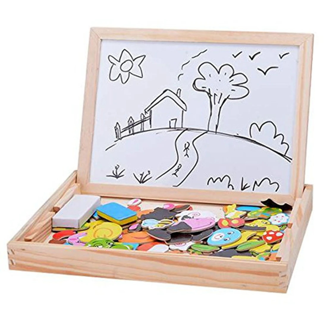 Детская деревянная головоломка многофункциональная двусторонняя магнитная