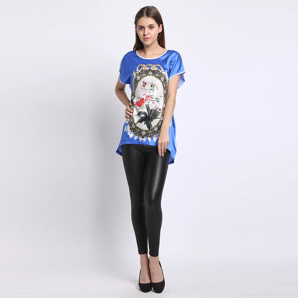 Женская рубашка из 100% шелка чистого натурального атласа повседневная женская в