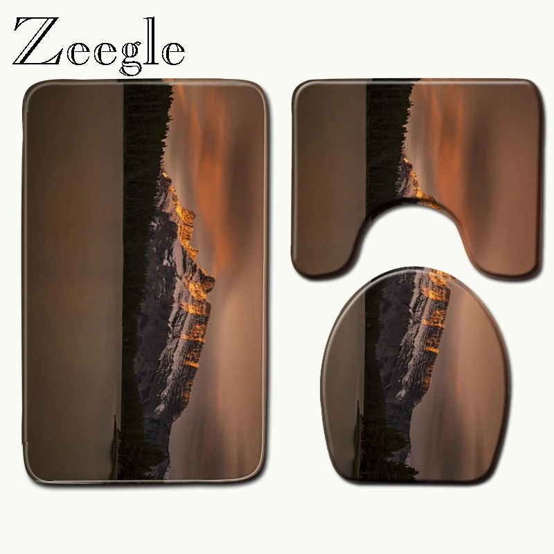 Zeegle 3pcs Anti-slip Bath Toilet Mats Set Soft Floor Rugs Absorbent Bathroom Carpet Pedestal Rug Lid Cover | Дом и сад