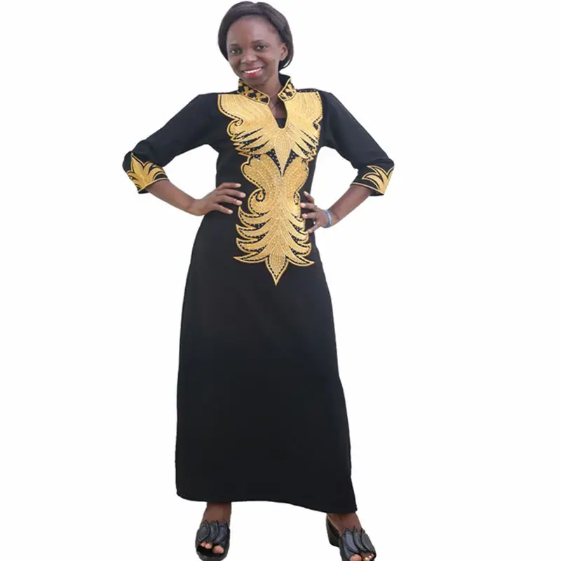 H & D Африканское Макси платье для женщин одежда vetement africaine femme 2018 Вышитое Платье из